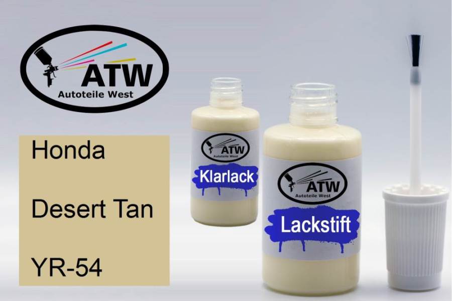 Honda, Desert Tan, YR-54: 20ml Lackstift + 20ml Klarlack - Set, von ATW Autoteile West.